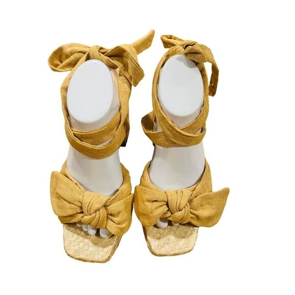 Sam Edelman Tula Desert Sun Squared Open Toe TieUp Wedge Block Heeled Size10 New - Picture 4 of 11